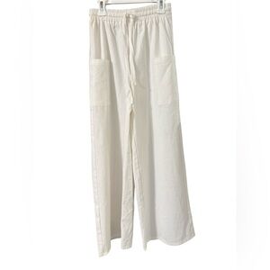 Princess Polly Brunie White Elastic Waist Pants Size 0